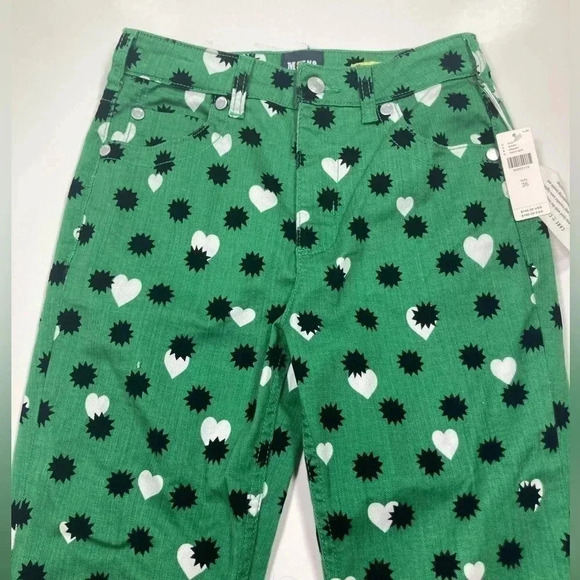 Anthropologie Jeans Green The Cigarette Heart Denim Pants NWT Maeve Size 26 - Picture 4 of 13